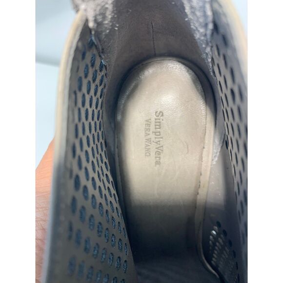 Vera Wang Ankle Boot Royce Peep Toe Bootie Stiletto Platform Taupe Sz 8 - Picture 6 of 8